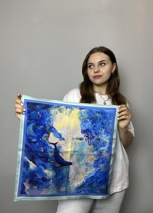 Хустка жіноча "океан" 50х50 см modna kazka mknch100623-8