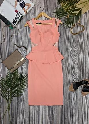 Нежно-розовое натуральное платье миди hybrid #2267