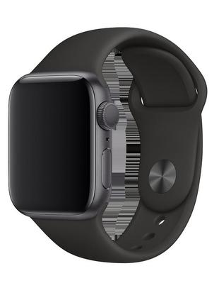 Силиконовый ремешок для apple watch 42mm/44mm/45mm/49mm (чёрный)