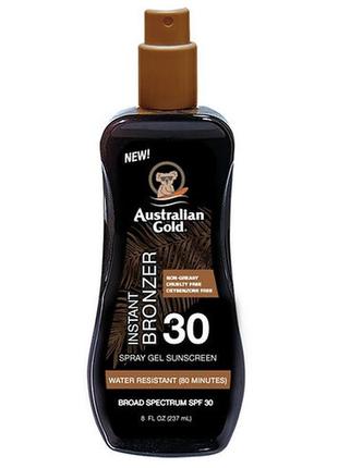 Спрей-гель для загара с бронзатором australian gold sunscreen bronzer spf30