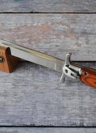 Охотничий складной штык нож свинокол, с кожаным чехлом в комплекте, отличный подарок мужчине4 фото