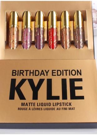 Набор матовых помад kylie birthday edition 6 штук