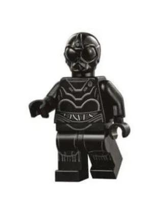 Лего фігурка зоряні війни/star wars — лего мініфігурка чорний протокольний дроїд