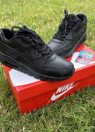 Женские кожаные кроссовки nike air max 90 ltr black