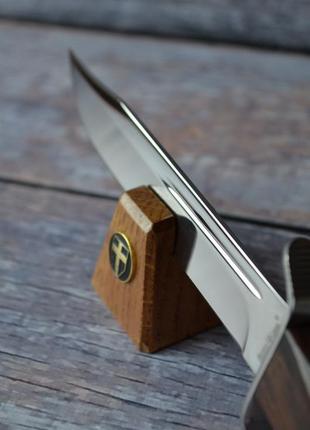 Нож нескладной финка-2, с гербом украины и кожаным чехлом в комплекте4 фото