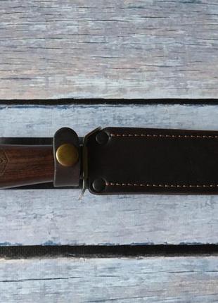 Нож нескладной финка-2, с гербом украины и кожаным чехлом в комплекте7 фото
