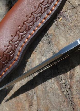 Нескладний ніж скіф, класичний мисливський ніж для бушкрафта, в комплекті зі шкіряним чохлом3 фото