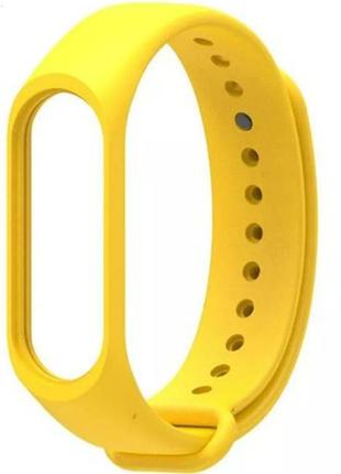 Желтые ремешки для smart band m3/m4/m5, желтый ремешок для фитнес трекера xiaomi - силиконовый браслет1 фото