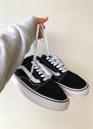 Замшевые, черные кеды vans old skool, натуральная замша, наложенный платеж