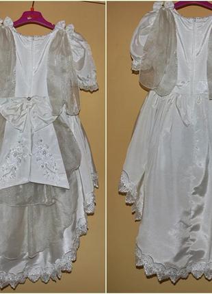 Белое платье ангела со шлейфом 4-6 лет4 фото