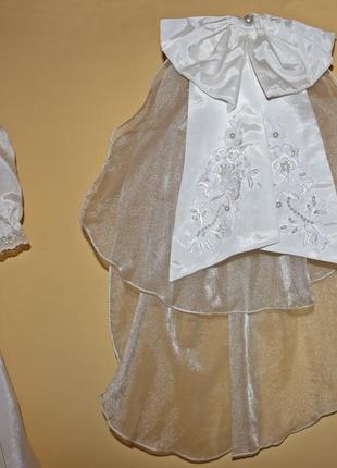 Белое платье ангела со шлейфом 4-6 лет5 фото