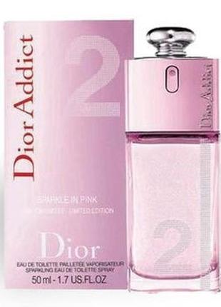 Christian dior addict 2 sparkle in pink туалетная вода (тестер) 50мл