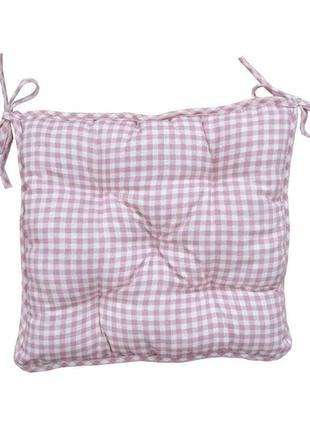 Подушка на стул bella розовая клеточка1 фото
