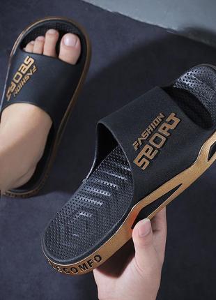 Мужские черные шлепанцы fashion sport 38-44р.
