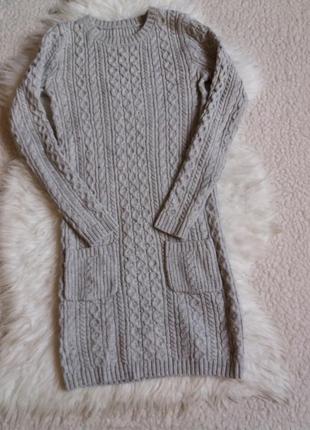 Теплое платье-свитер с карманами primark