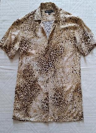 Платье, рубашка, леопард, вискоза, индонезия, hand made, от motel