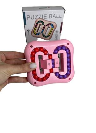 Логическая головоломка игрушка-антистресс puzzle ball розовая с цветными шариками2 фото