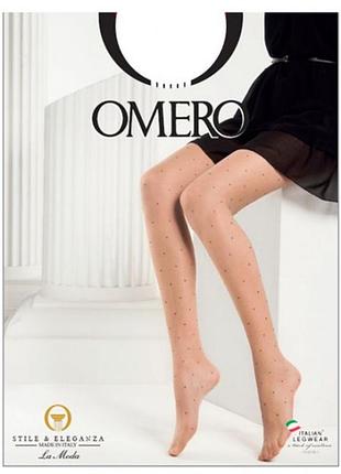 Колготки в горошок omero sophia, італія, розміри s, l, колір nero (чорний)