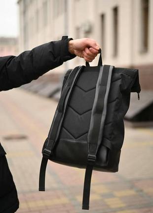 Рюкзак - ролл мужской черный. стильный городской рюкзак rolltop роллтоп4 фото