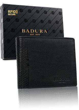 Гаманець чоловічий шкіряний badura b-n27661-caw black