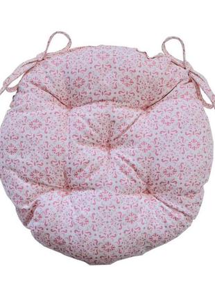 Подушка круглая на стул bella розовый витраж