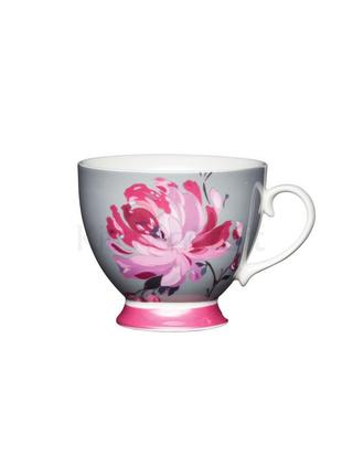 Kc чашка фарфоровая розовый цветок 400 мл