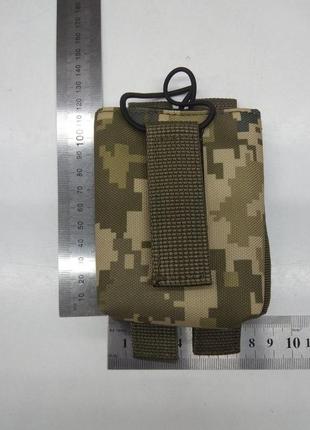 Подсумок для рации маленькой с регулятором, пиксель, камуфляж, карман, тактический, сумка на пояс