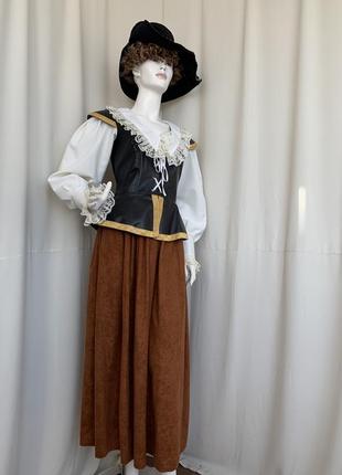 Средневековое платье со шляпой фэнтези карнавал2 фото
