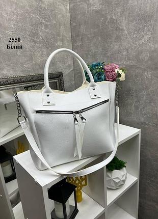Стильна сумка формату а4 на одне відділення з великою кишенею спереду