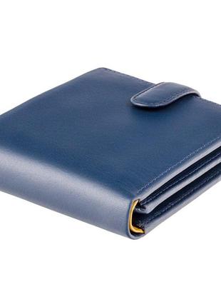 Мужской кожаный кошелек visconti pm102 - leonardo (blue/mustard)4 фото