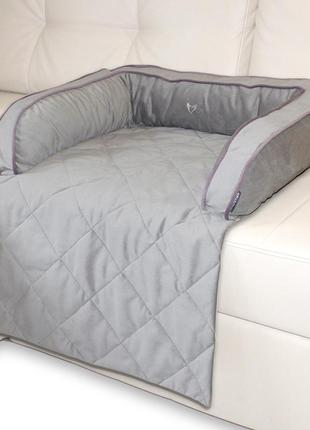 Диван лежак для собак и кошек sofa bed silver