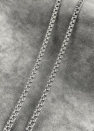 Мужская массивная серебряная цепь, цепочка  плетение бисмарк, 60см, черненая, 925 проба3 фото