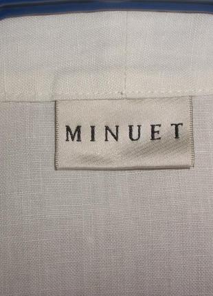 Лляна біла блузка minuet діловий стиль короткий рукав7 фото