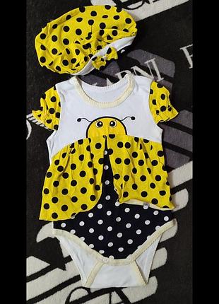 Комплект:боді +берет р.68-74