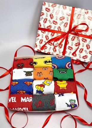 Подарунковий бокс жіночих шкарпеток на 12 пар 36-41 р "marvel"4 фото