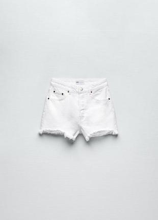 Женские белые джинсовые шорты zara зара 36 размер5 фото