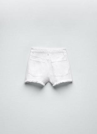 Женские белые джинсовые шорты zara зара 36 размер6 фото