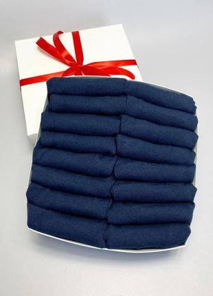 Набір жіночих коротких шкарпеток на 16 пар 36-40 р в коробці із стрічкою літо синій5 фото