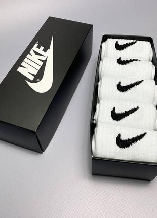 Набір чоловічих високих шкарпеток nike 41-45 на 5 пари у коробці6 фото