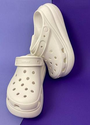 Новинка женские кроксы сабо crocs classic crush white белые оригинал