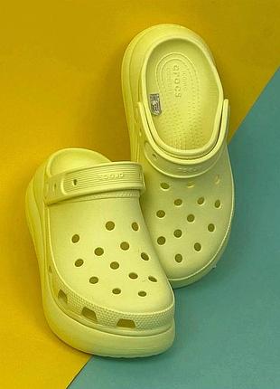 Жіночі крокси сабо crocs original classic crush жовті2 фото