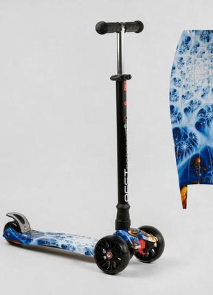 Детский трехколесный самокат для мальчика best scooter maxi s - 11102 ,свет колес