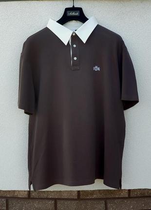 Brioni small logo brown polo,поло футболка