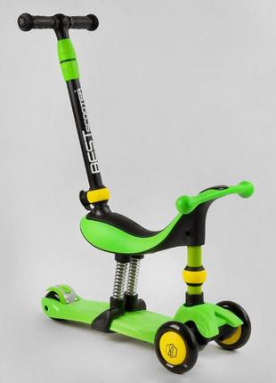 Триколісний самокат біговел з ручкою та сидінням best scooter bs-30802