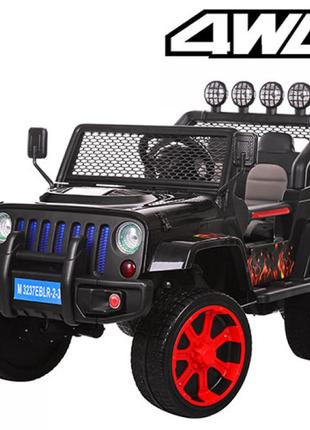 Дитячий електромобіль джип jeep wrangler зі шкіряним сидінням