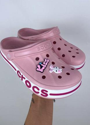 Жіночі крокси сабо  crocs bayaband pearl рожеві