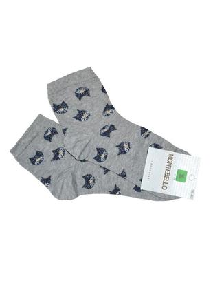 Шкарпетки жіночі з принтом 36-40 сірі