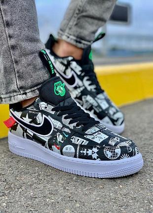 Мужские кроссовки nike air force 1 black white 4 / smb