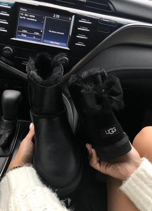 Крутые зимние сапоги ugg с красивым кожаным бантом /осень/зима/весна😍5 фото