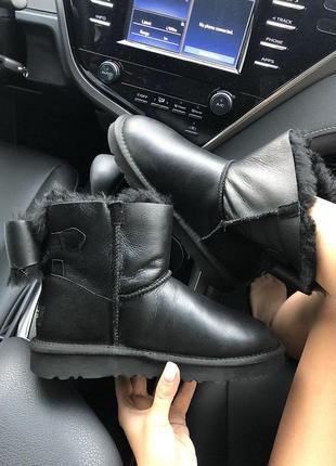 Крутые зимние сапоги ugg с красивым кожаным бантом /осень/зима/весна😍1 фото